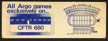 Load image into Gallery viewer, 1974 CFL Football Ticket CNE Stadium Toronto Argonauts vs Hamilton Tiger Cats