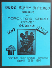 Load image into Gallery viewer, 1984 North Toronto Arena Hockey Program Toros Oldtimer vs Toronto Maple Leafs