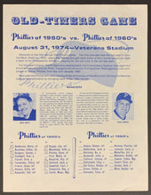 Load image into Gallery viewer, 1974 Connie Mack Stadium Philadelphia Phillies Old Timers Program MLB Baseball