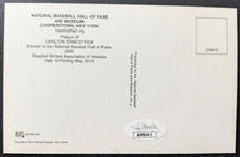 Load image into Gallery viewer, Carlton Fisk Signed Hall Of Fame Plaque Autographed Postcard Red Sox MLB HOF JSA