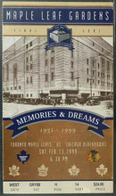 Load image into Gallery viewer, 1999 Maple Leaf Gardens Last Game Hockey Ticket Toronto vs Blackhawks iCert