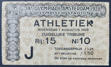 Load image into Gallery viewer, 1928 Summer Olympics Men's Track and Field Finals Ticket Sports Historical VTG