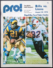 Load image into Gallery viewer, 1974 Buffalo Bills Detroit Lions Program O.J. Simpson Cover NFL Football Vintage