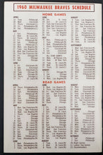 Load image into Gallery viewer, 1960 Milwaukee Braves Media Guide Hank Aaron In Lineup Baseball MLB Vintage