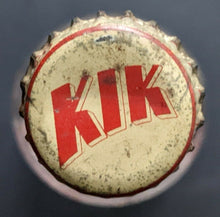 Load image into Gallery viewer, 12oz Kik Cola Soda Glass Bottle With Football Player Graphic and Cap Vintage