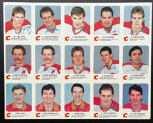 Load image into Gallery viewer, 1987-88 Calgary Flames Red Rooster Complete Sheet 30 Cards Brett Hull +