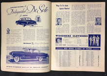 Load image into Gallery viewer, 1953 Olympia Stadium NHL Hockey Program Detroit Red Wings vs New York Rangers