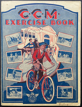 Load image into Gallery viewer, 1920's CCM Scribbler Blue Exercise Book Bicycles Featured Vintage Original