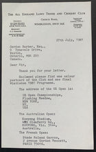 Load image into Gallery viewer, 1981 Letter + Postcard from All England Lawn Tennis & Croquet Club Wimbledon