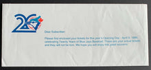 Load image into Gallery viewer, 1996 Toronto Blue Jays 20th Anniversary Season Opening Day Full Ticket + Mailer