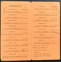 Load image into Gallery viewer, 1926-27 Kenmore High School Basketball Schedule Upstate New York Vintage Sked