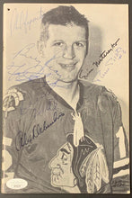 Load image into Gallery viewer, 1966 Chicago Blackhawks Autographed NHL Hockey Program x6 Signed Esposito JSA