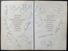 Load image into Gallery viewer, 1976 Canada Cup Kick Off VIP Dinner Menu Team Canada Signed x45 + HOFers JSA LOA