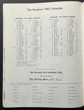 Load image into Gallery viewer, 1962 Washington Senators MLB Baseball Yearbook Vintage Publication