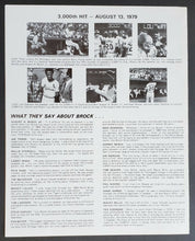 Load image into Gallery viewer, 1979 MLB Baseball St Louis Cardinals - Lou Brock Day Cardinals Program Vintage