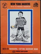 Load image into Gallery viewer, 1972-73 Rare 1st Year WHA Hockey Program New York Raiders vs Houston Aeros