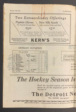 Load image into Gallery viewer, 1928 Canadian Pro Hockey League Game Program Detroit Olympia Vs Niagara Falls