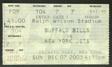 Load image into Gallery viewer, 2003 NFL Football Ralph Wilson Stadium Ticket Stub Buffalo Bills New York Jets