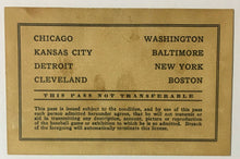 Load image into Gallery viewer, 1958 MLB American League Baseball Pass Canadian Prime Minister Lester B Pearson