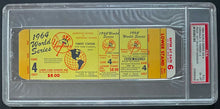 Load image into Gallery viewer, 1964 World Series Game 4 Full Proof Ticket MLB Cardinals vs NY Yankees PSA 6