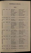 Load image into Gallery viewer, 1973-74 Vintage NHL Hockey Official Schedule Statistics Book Philadelphia Flyers