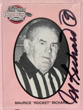 Load image into Gallery viewer, Maurice Richard Autographed Signed Full Sheet of 1990's Oldtimers Cards NHL JSA