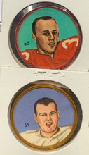 Load image into Gallery viewer, 1963 Nalley's Potato Chips CFL Plastic Coin #51 Dick Easterly + #65 Bill Wayte