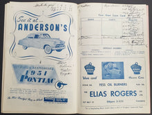 Load image into Gallery viewer, 1951 Maple Leaf Gardens NHL Program Leafs Rangers Signed Lineup John McCormack