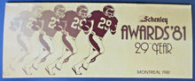 Load image into Gallery viewer, 1981 Vintage CFL Football Schenley 29th Anniversary Awards Program
