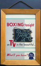Load image into Gallery viewer, 1960 Pabst Blue Ribbon PBR Advertising Sign Promoting Brands Boxing Sponsorship
