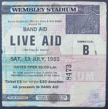 Load image into Gallery viewer, Live Aid Wembley Stadium Ticket Stub + Program Queen David Bowie Elton John VTG