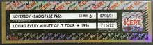 Load image into Gallery viewer, 1986 Loverboy Loving Every Minute Of It Tour Backstage Pass iCert EX-NM 6