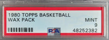 Load image into Gallery viewer, 1980 Topps Pro Basketball Wax Pack PSA MINT 9 NBA Magic Johnson Larry Bird