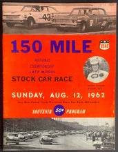 Load image into Gallery viewer, 1962 150 Mile Late Model Stock Car Race Program Wisconsin State Fair Speedway