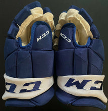 Load image into Gallery viewer, Auston Matthews Game Used Worn Hockey Gloves CCM 2019 NHL + MLSE LOA