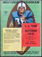 Load image into Gallery viewer, 1957 Historic NFL Football Program Season Last Game LA Rams vs Baltimore Colts