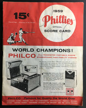 Load image into Gallery viewer, 1959 MLB Baseball Connie Mack Stadium Program Philadelphia Phillies SF Giants