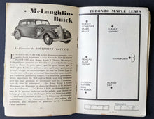 Load image into Gallery viewer, 1933-34 General Motors Hockey French Broadcast Guide Canadiens + Maroons Edition