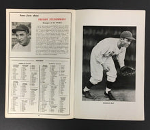 Load image into Gallery viewer, 1943 Philadelphia Phillies v Brooklyn Dodgers Baseball Program Signed Bob Finley