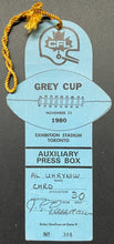 Load image into Gallery viewer, 1980 Grey Cup Official Press Box Credential CFL Football Warren Moon Edmonton