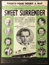 Load image into Gallery viewer, 1935 Sheet Music Movie Sweet Surrender Boxing Great Jack Dempsey Cover Picture