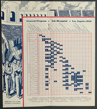 Load image into Gallery viewer, 1932 Los Angeles Xth Summer Olympics Schedule Historical Sports Vintage
