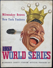Load image into Gallery viewer, 1957 World Series MLB Baseball Program Milwaukee County Stadium Braves Yankees