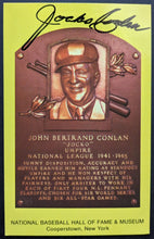 Load image into Gallery viewer, Jocko Conlan Signed MLB Hall Of Fame Plaque Autographed Postcard Umpire JSA