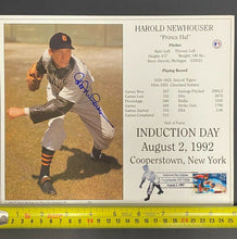 Load image into Gallery viewer, 1992 Cooperstown Baseball HOF MLB Harold Hal Newhouser Autographed Signed Photo