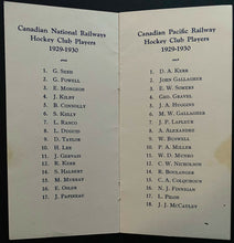 Load image into Gallery viewer, Rare 1929-30 Toronto Hockey League Schedule Vintage Sked C.P. Rail J.A. Huggins