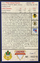 Load image into Gallery viewer, 1992 Phil Esposito Signed #7 Legends Hockey Card Boston Bruins NHL Autograph
