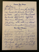 Load image into Gallery viewer, 1954 NHL Hockey Faceoff Dinner Program Detroit Red Wings Rangers Facsimile Autos