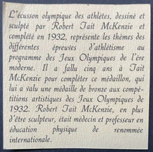 Load image into Gallery viewer, 1970 Bronze Olympic Shield Medal Medallic Art Co IOC Member James Worrall