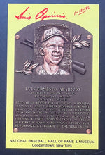 Load image into Gallery viewer, Luis Aparicio HOF MLB Baseball Signed Autographed Yellow Plaque Postcard